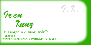 iren kunz business card